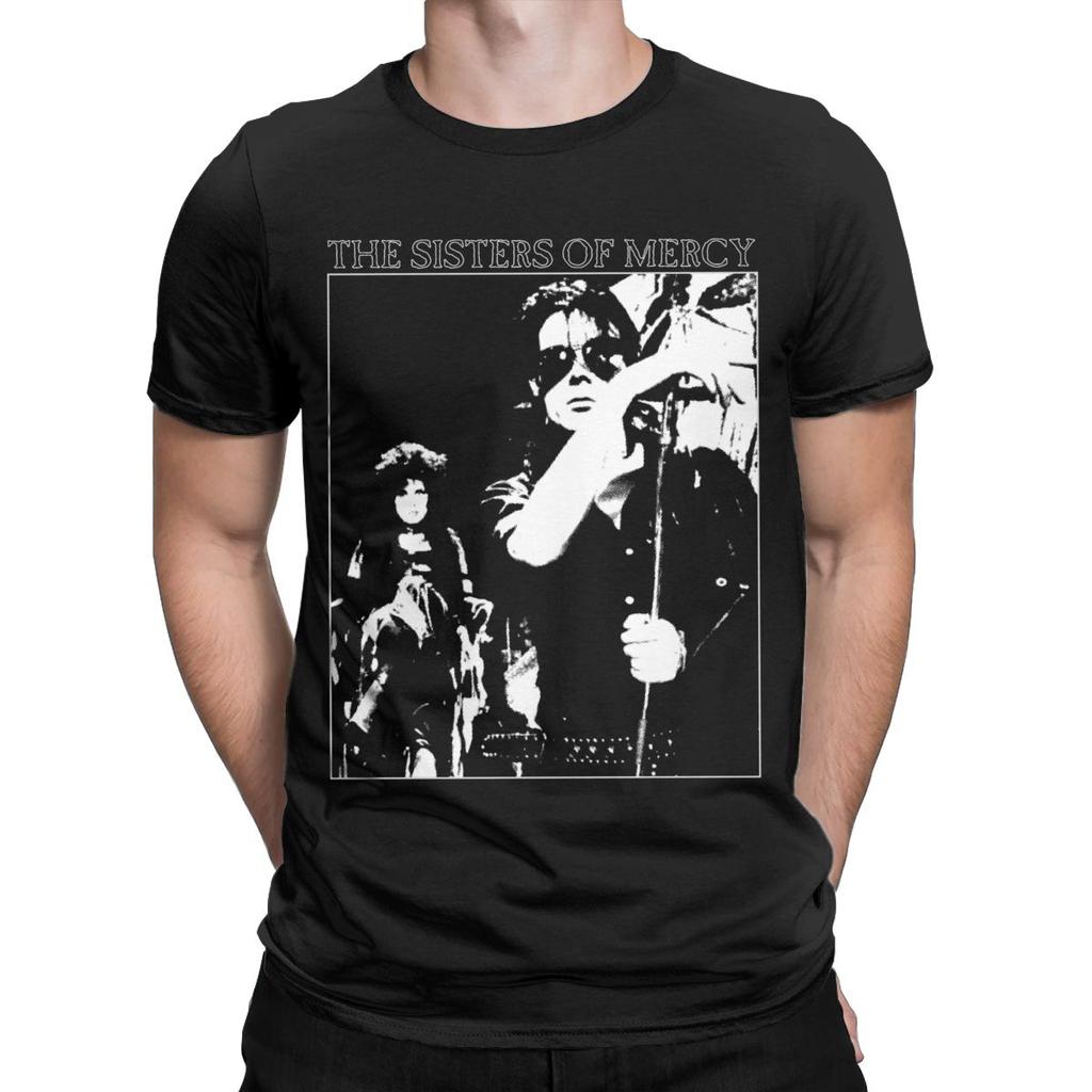 Herren The Sisters Of Mercy T-Shirts 100% Baumwollkleidung Freizeit Kurzarm Rundhals T-Shirts Original T-Shirt