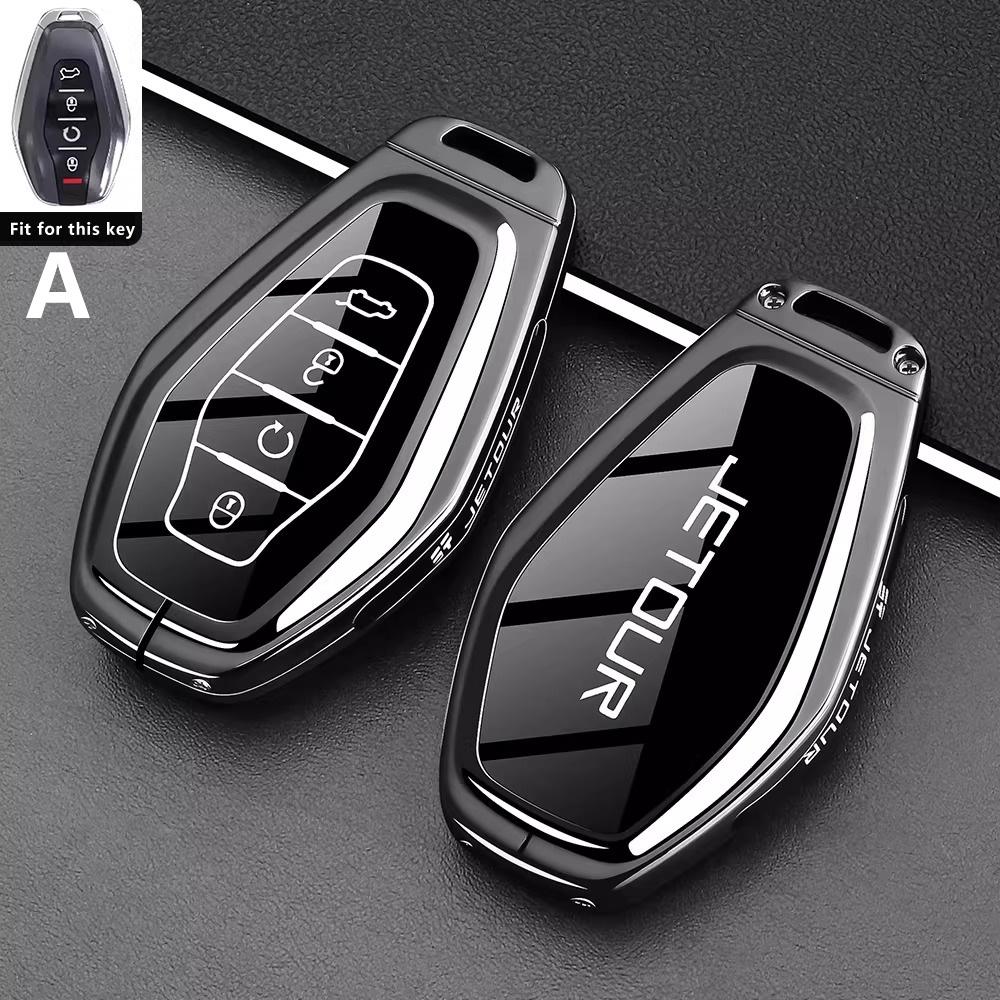 Zinc Alloy Car Key Case for Jetour X70 Plus 2025 Keychain Remote Protection Cover Shell Housing Ring Holder Fob Accessories
