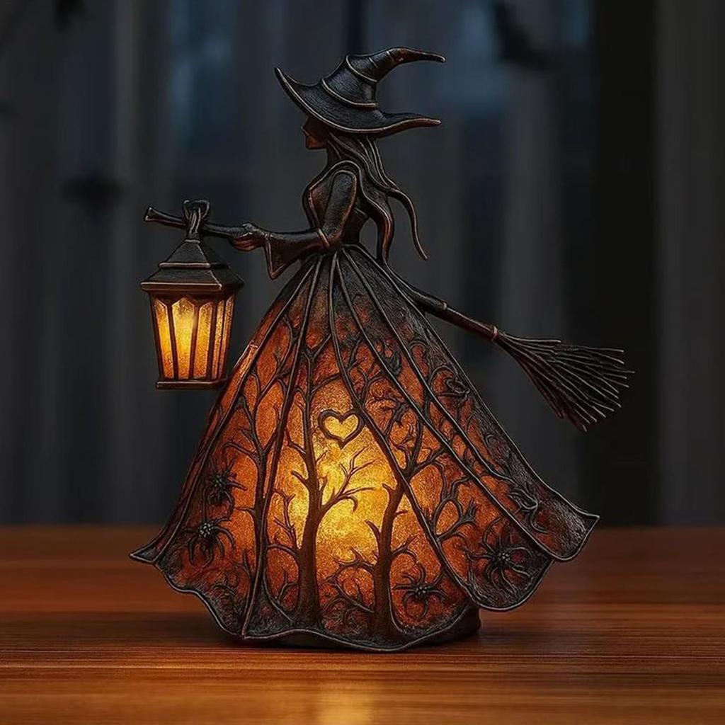 Halloween Witch Decor Table Centerpiece Sign for Home UV Resistant Halloween Witch Light Decoration for Porch Kitchen Lawn