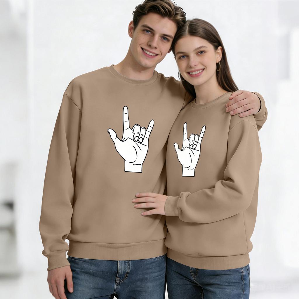 Męska bluzka z długim rękawem z okrągłym dekoltem, unisex, para, casualowa bluzka sportowa