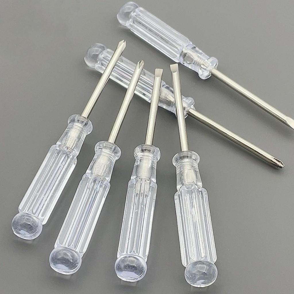 Phillips & Flathead Crystal Screwdriver Set - Transparent Handle, Variety of Lengths
