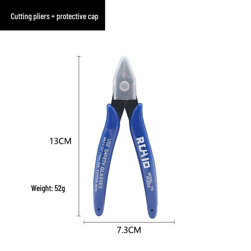 Blue 170 Electronic Nippers - Industrial Sprue Plastic Diagonal Pliers for Model Trimming & Cutting.