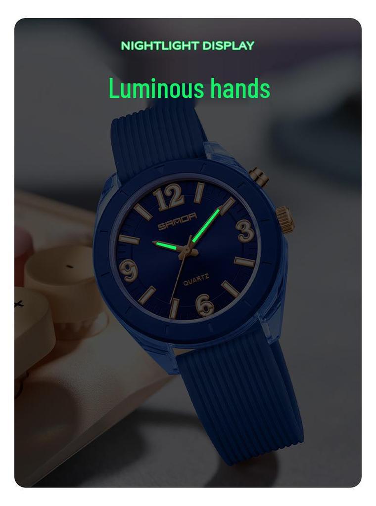 Sanda Silent Quartz Waterproof Luminous Watch for Middle School Students