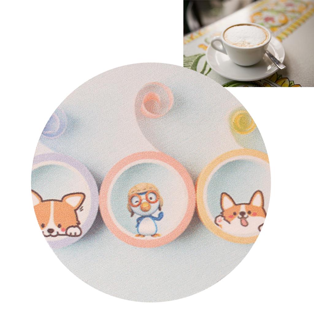 Round Cartoon Diatom Mud Coaster Water Absorbent Coaster Cutlery Insulation Anti Scalding Pad