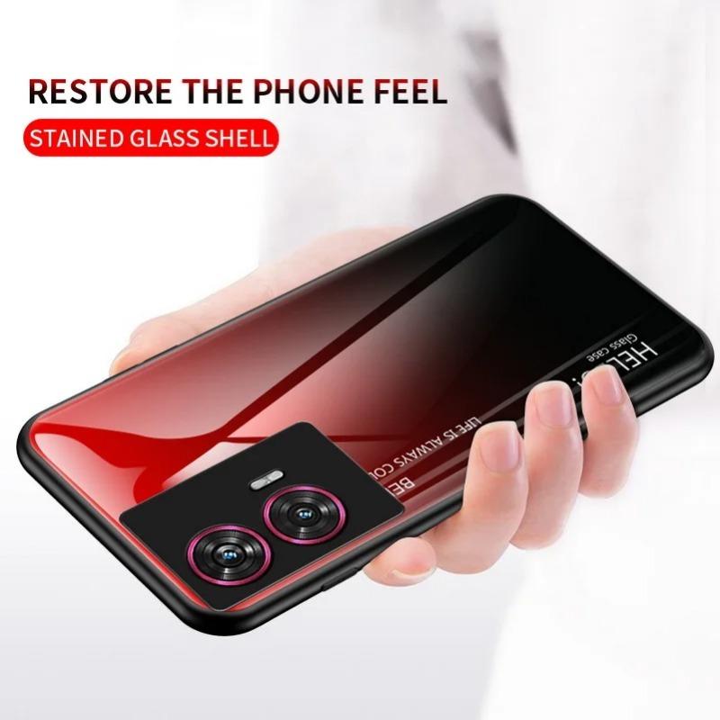 Gradient Tempered Glass Case for Moto Edge 50 Fusion 50 Pro 40 Edge40 Neo Edge 30 Ultra 20 Moto G04 G24 Camera Lens Protection Shockproof Back Cover