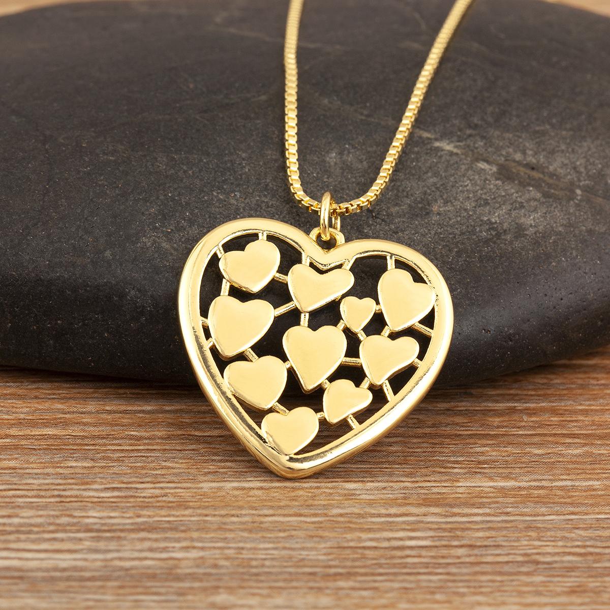 

Nidin New Arrival Romantic Love Heart Shape Sparkling Zircon Pendant Necklace For Women Men Couples Clavicle Chain Jewelry Gifts