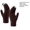 Skiing Snowboard Winter Gear Knitted Touchscreen Gloves for Women Men, Warm Five Finger Gloves, Elastic Ribbed Cuff Hand Warmers Thermal Cold Weather