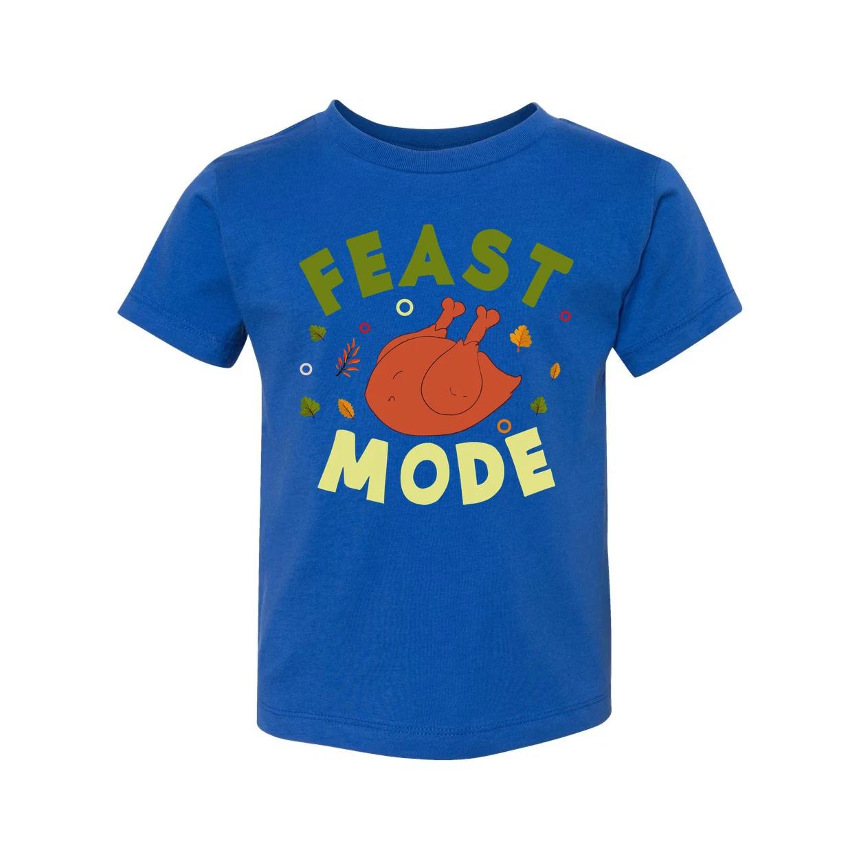 Feast Mode Thanksgiving Unisex T Shirt With Roasted Turkey Graphic And Autumn Le 4XL