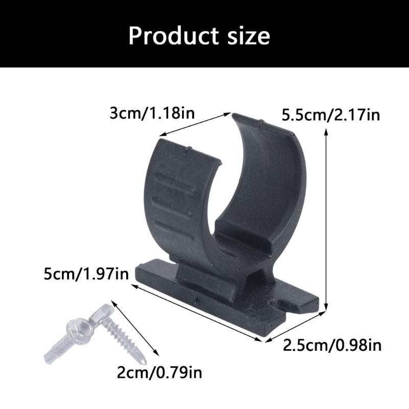 Towing Wiring Parking Bracket for US 6 Way and 7 Way Trailer Ends, Black Screw Mount Clip with 2 Mounting Screws and Plastic Body Use