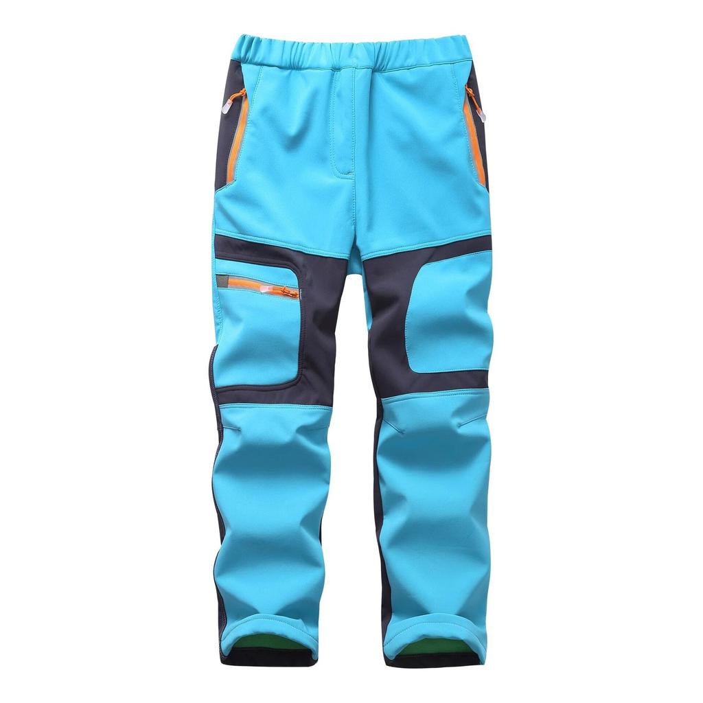 Fashion Waterproof Boy Girl Kids Pants Warm Trousers Sporty Climbing Leggings Children Patchwork Soft Shell Outfits Autumn