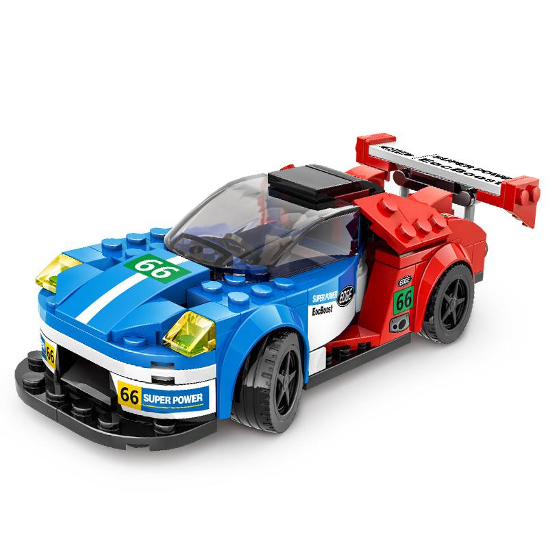 WANGE Supercar Model Building Block City Technique Racing Car Old Classic Speed Champions Sport Vehicles Car Toy Children's Birthday Gift No.2877