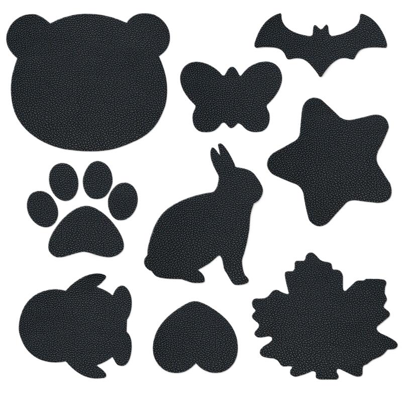 13Pcs/Set Self-Adhesive Leather Upholstery For Car Seat Sofa Chair Black Leather Repair Patch Refurbish Hole Artificial Stickers