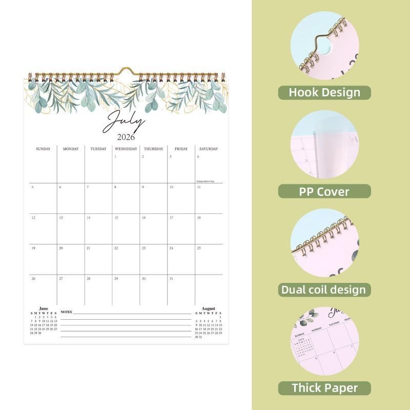 Creative 18 Months Planning Wall Calendar For Office Home Indoor Decoration