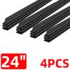 PINMOAP 4PCS Frameless Wiper Rubber Filling Strip 6mm Car Wiper Plug-In Replacement Strip 14"16"18"19"20"21"22"24"26"28"30"32"