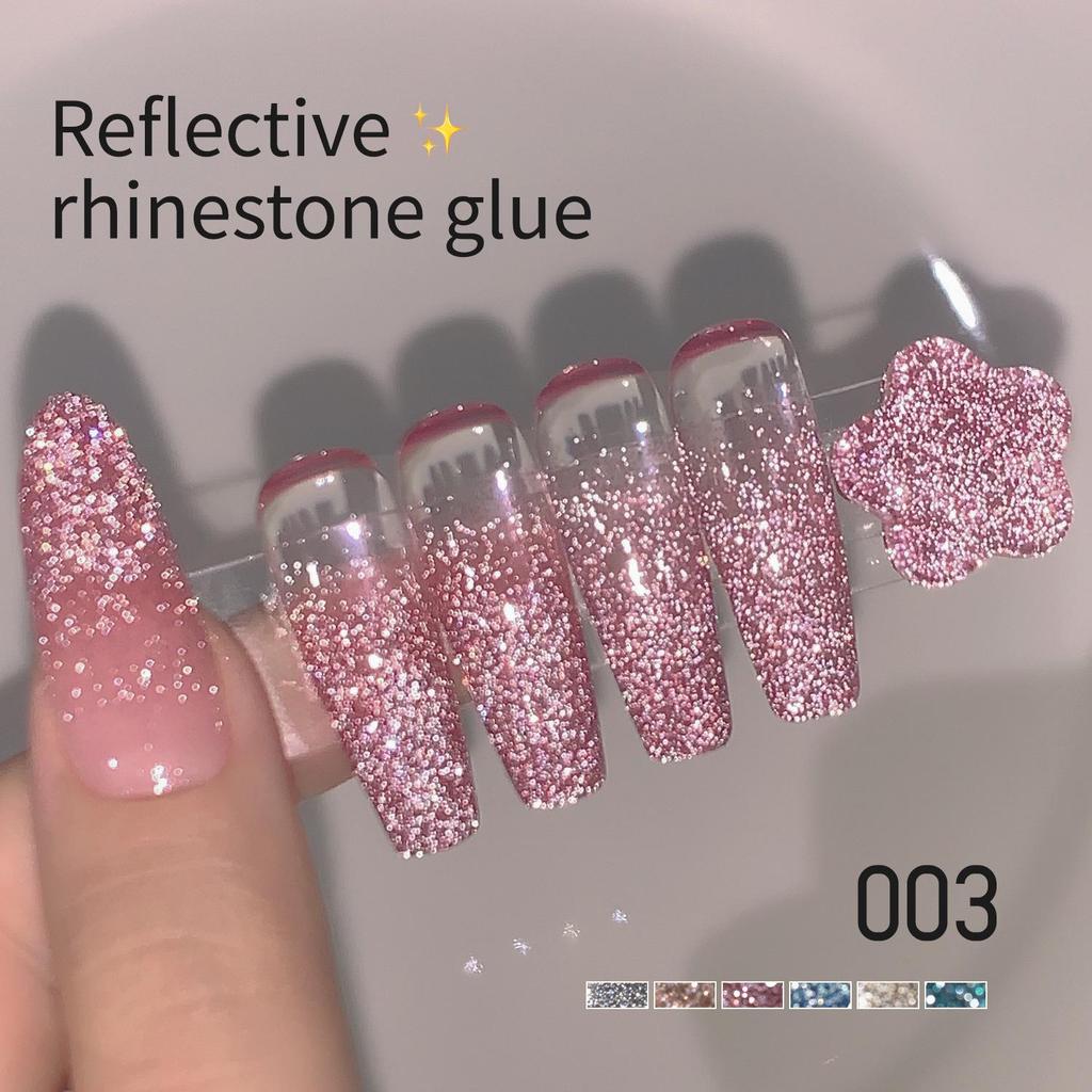 2025 Reflective Rhinestone Gel Polish - Super Sparkle Silver, Internet Trend, Nail Salon Exclusive