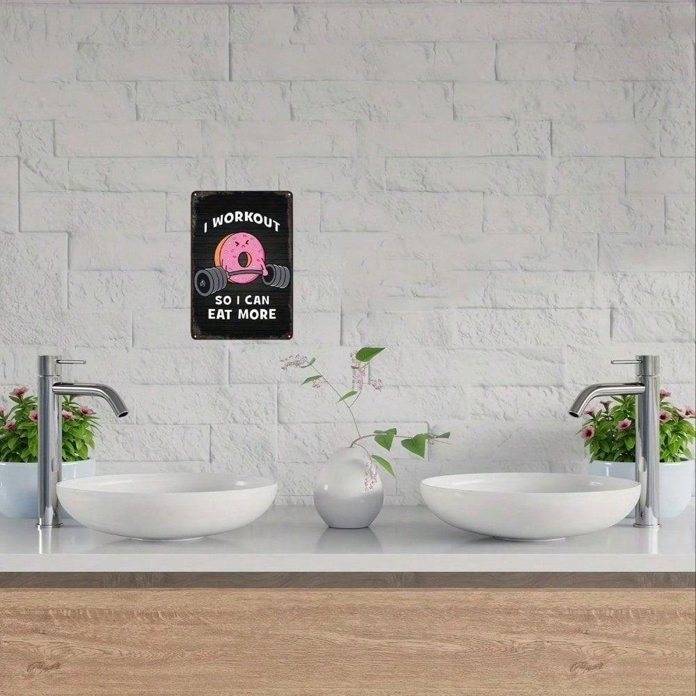 Vintage Motivational Donuts Metal Wall Art Sign Kitchen Decor