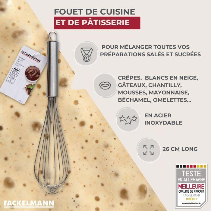 Fouet de pâtisserie - fackelmann - 26 cm - acier inoxydable - ustensile de cuisine polyvalent