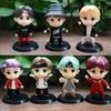 7 sztuk Toppery na tort BTS Zestaw postaci Figurki Akcji Zabawki, Mini Figurki Lalki BTS Akcesoria na Imprezę Urodzinową Samochód Biurko Dekoracje Urodzinowe BTS