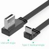 Flat Flexible USB C Charging Cable Double Elbow Mobile Game Cable  Data Transfer