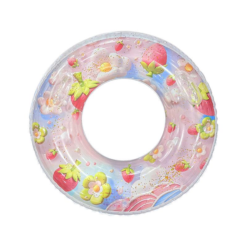 Starry Sky Sequin Mermaid Swim Ring: Thickened Inflatable Children's Float