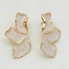Irregular Petal Shape Metal and Cream Earrings for Fashion and Party Wear