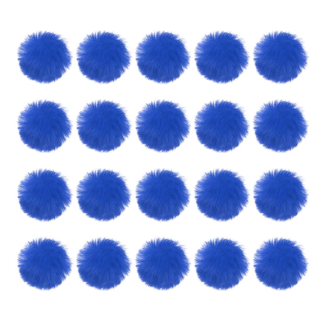 20 Pcs Faux Fur Pom Poms for Hats Fluffy Soft Fur Poms Balls with Elastic Loop for Keychain Knitting Hats DIY Scarves Gloves