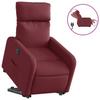 Electric Recliner Chair with Rising Assistance Burgundy Fabric
