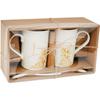 Set of 2 Cups with Spoons Featuring Yellow Pineapple