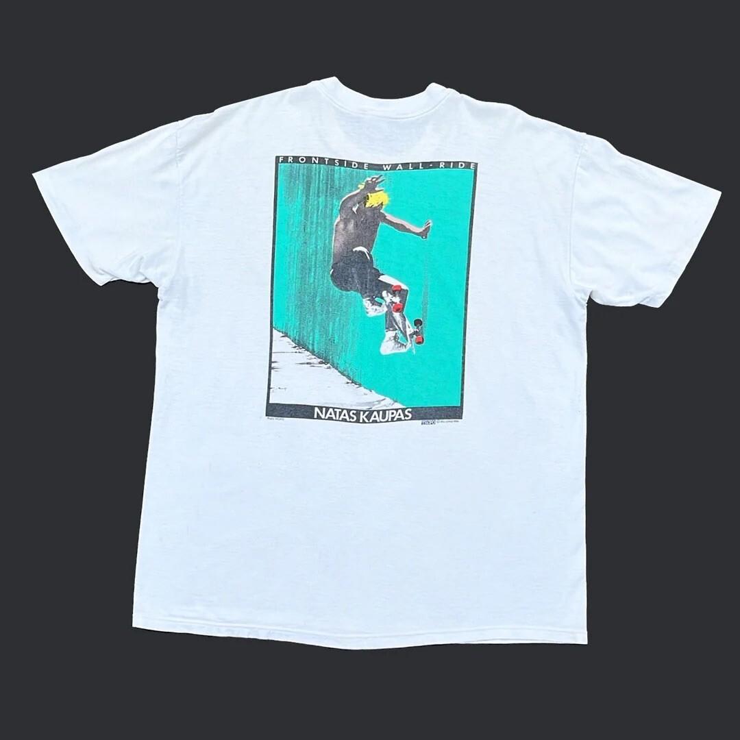 Natas Kaupas 1986 80s Vintage Tropo Skateboard Front Side Wall Ride Unisex T-Shirt S