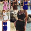 Gestreiftes Spandex-Ärmelloses Kleid mit Kreuzrücken für Damen im Streetwear-Stil
