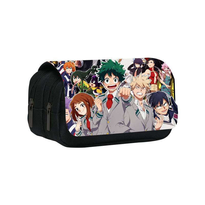 My Hero Academia Double Layer Pencil Case With Nylon Material For Students And Kids