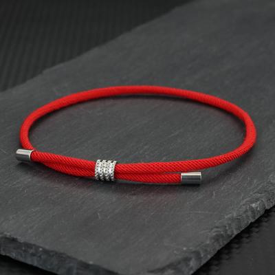 3mm Rope Bracelet Men Women Unisex Stainless Steel Coil Handmade Adjustable Nylon Rope Braclet Lucky Jewelry Couple Brazlets