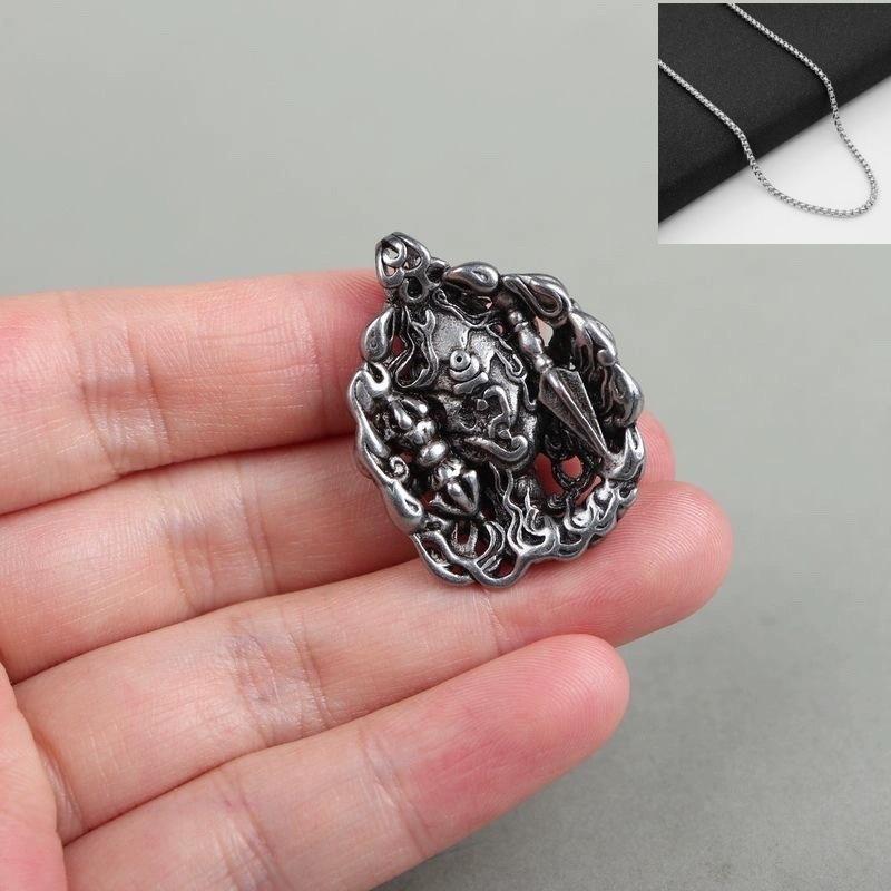 Nine-headed Flame Iron Scorpion Buddha Bead Necklace Pendant Tiantie Hardware Niang Pulling Iron Scorpion Body Protection Pendant