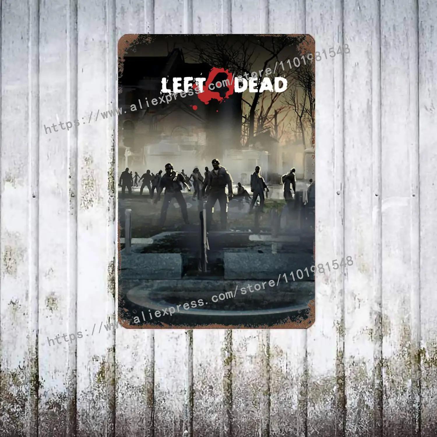 

Left 4 Dead 2 Відеогра Декор Постер Вінтажний Бляшаний Знак Металевий Знак Декоративна Табличка для Пабу Бару Чоловічої Кімнати Клубу Настінна Прикраса 30x40cm(11.8x15.7inch)