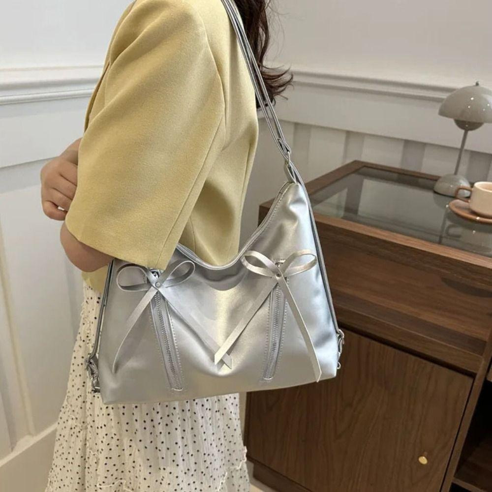 Korean Bows Armpit Bag Stylish Women's Handbags Fashion Bow Tote Bag  Commuting Bag