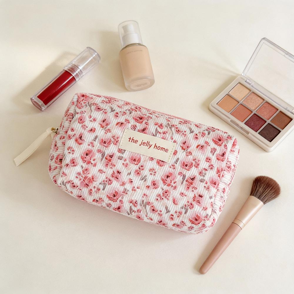 Airfriend Women S Cosmetic Bag Pink Small Makeup Woman Toilet Flower Cosmetic Bag Travel Pouch Vanity Quilted Cosmetic Bag