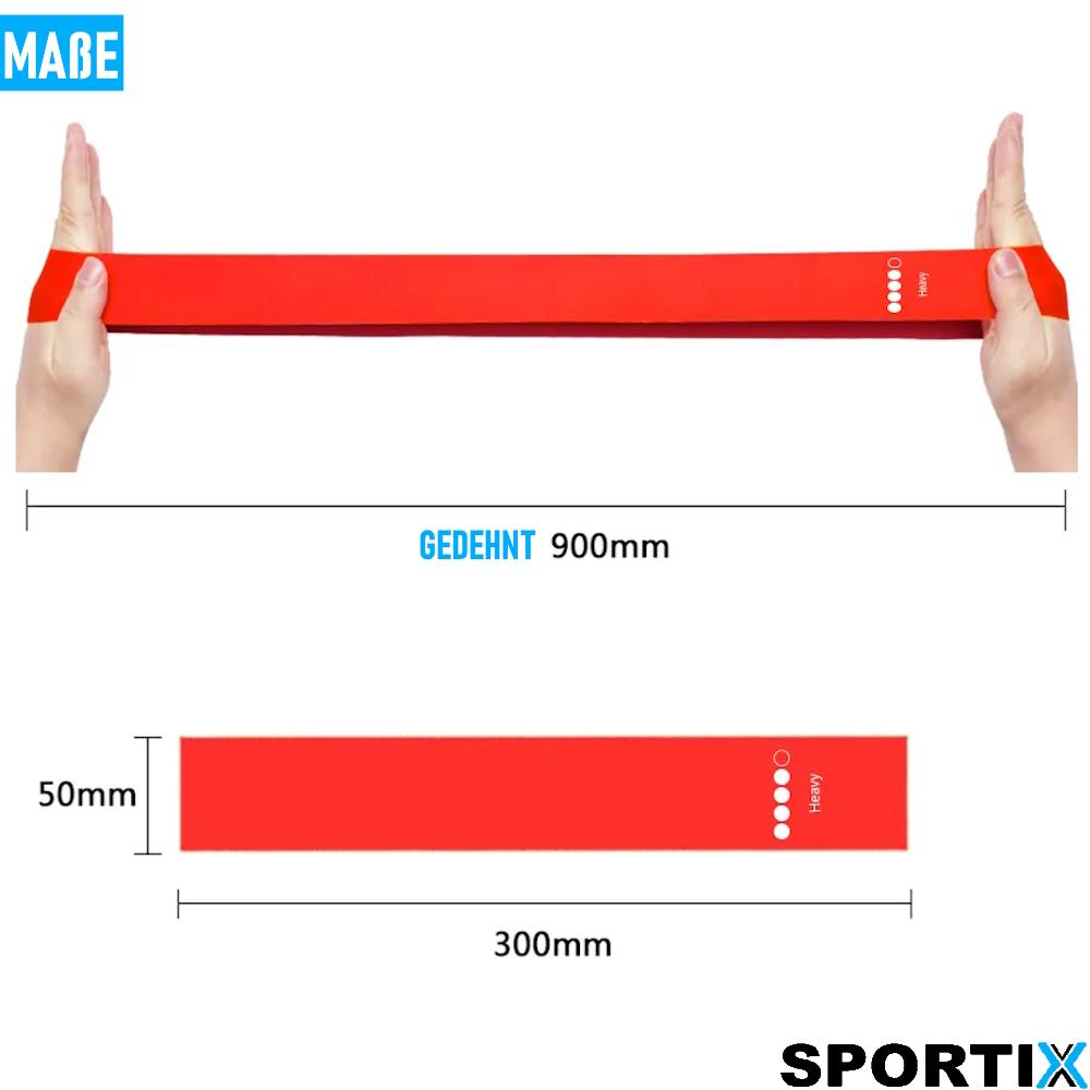 SPORTIX Widerstandsbänder Fitnessbänder Gymnastikbänder Resistance Yoga Bands 4x