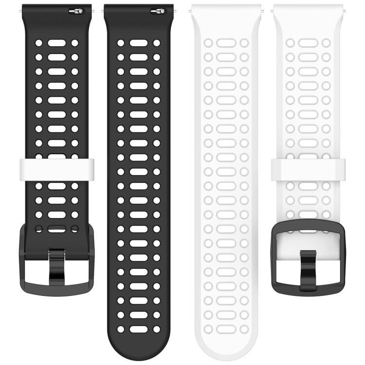 Perforated Double Color Silicone Sport Watch Band For Huawei Watch GT Runner 2, Breathable Adjustable Replacement Wrist Strap