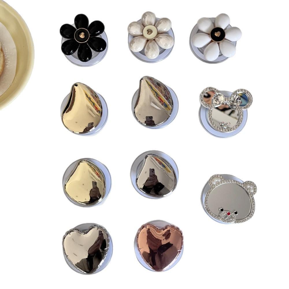 Metal Heart Flower Magnetic Magsafe Retractable Phone Stand for TV Series Viewing Metal Flower - Apricot