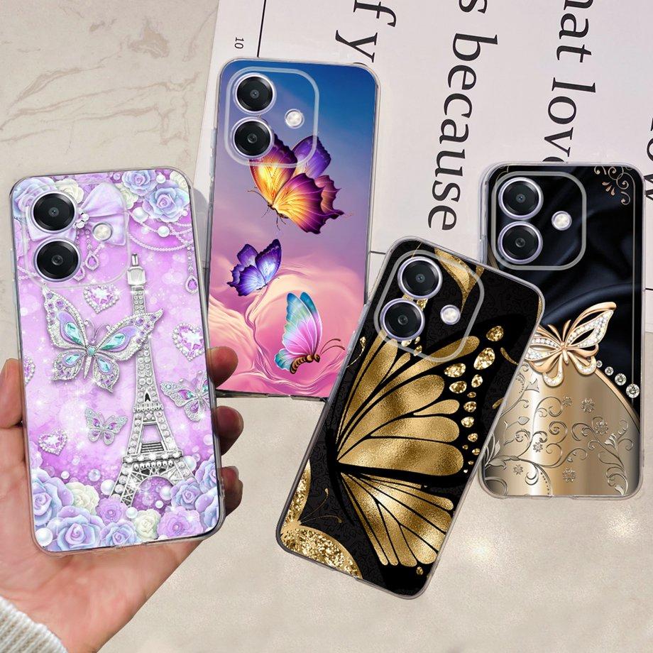 For Oppo A3x A3 Pro Phone Case Soft Silicone Back Cover Flower Butterfly Love Heart Slim Matte Funda OppoA3 A3Pro OppoA2 CPH2683