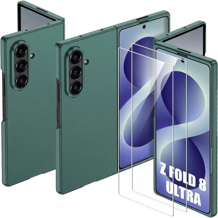 Hülle für Samsung Galaxy Z Fold 8 Ultra, Robuster Stoßschutz - Nachtgrün - 2 Gehärtete Gläser