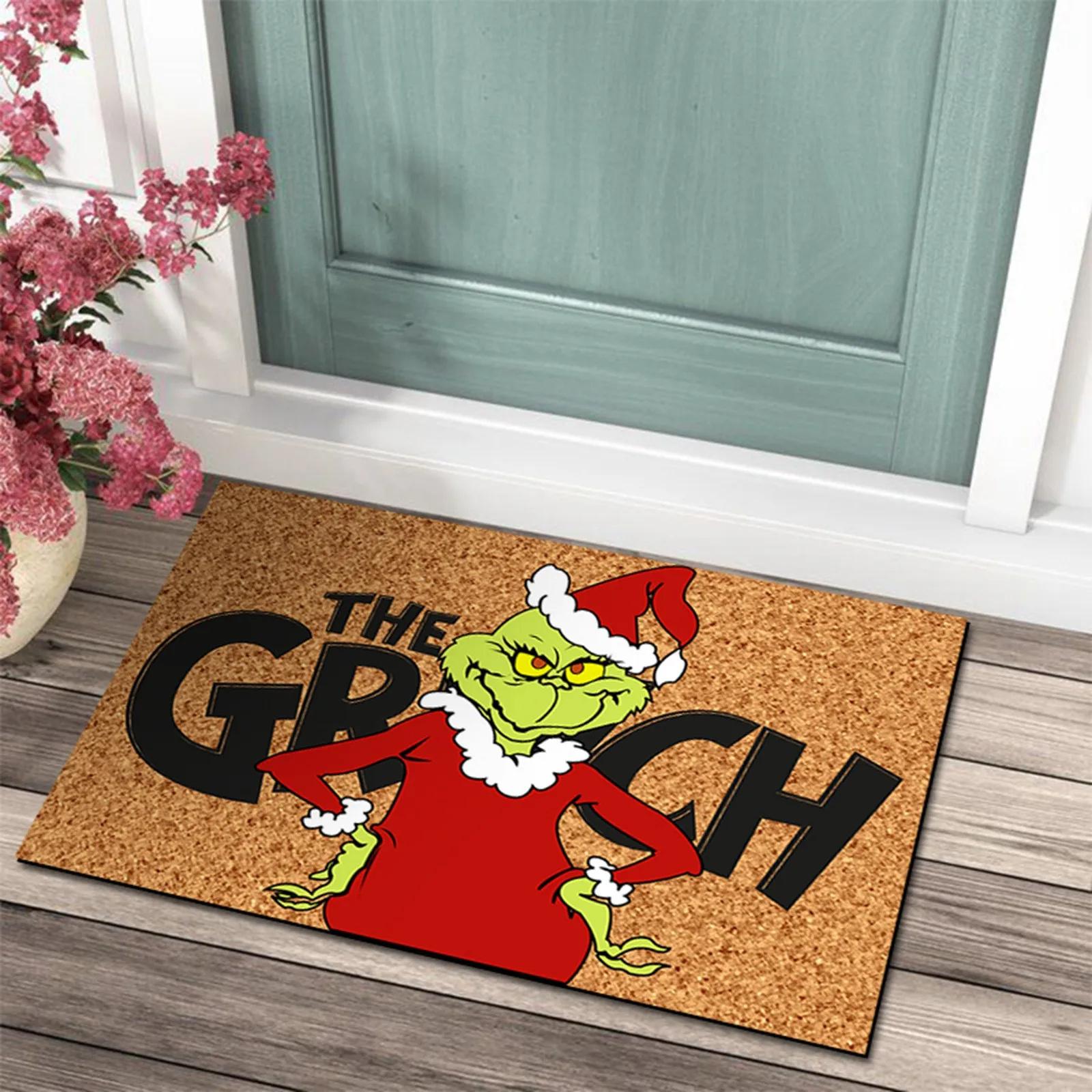 Tapete de Porta de Natal Tapete Externo para Entrada Tapete de Natal Capacho Tapetes de Porta Engraçados Tapete Antiderrapante Decorações para Decoração de Casa 50x80cm-20x31in