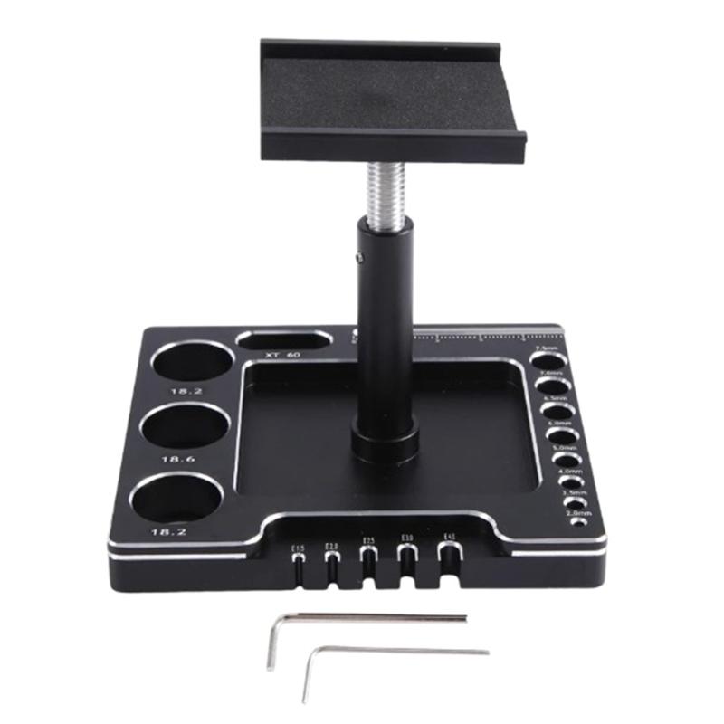 

Aluminum Remote Control Car Stand Work Station Repair Tool for TRX4M SCX24 FCX24 1/14 1/16 1/18 1/24 Crawlers Truck Car чорний