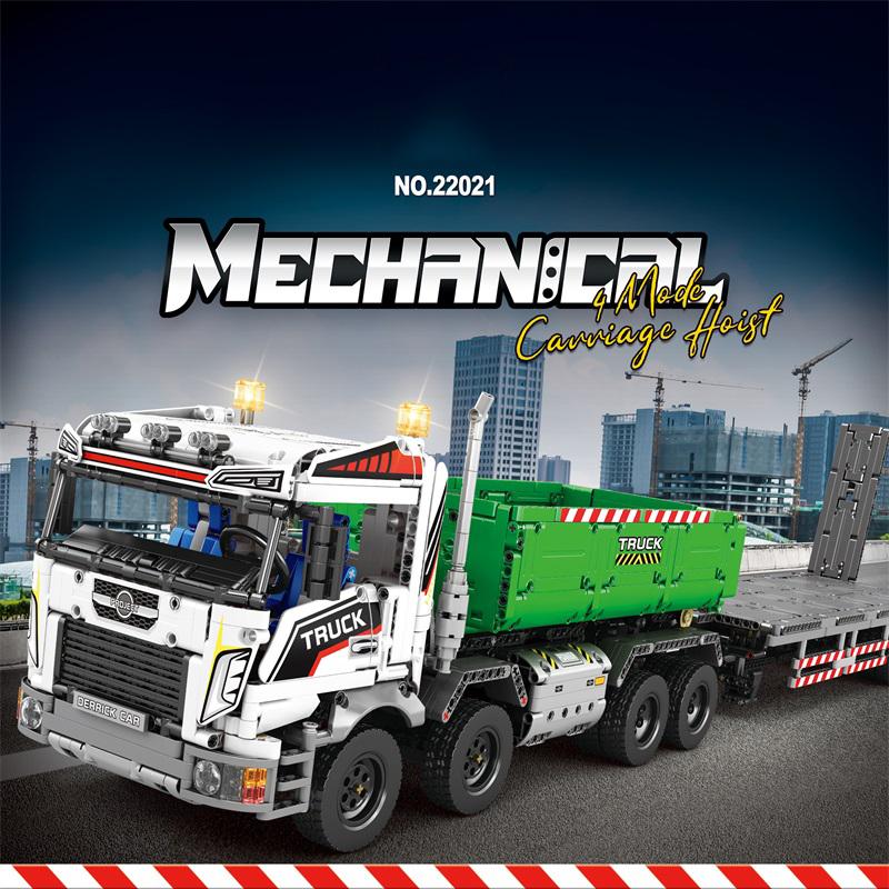 Non-Toxic 2852Pcs Technical Truck Crane Vehicle Building Blocks Hook Lifting Truck Car Trailer Tow Model Bricks Toy For Kids Holiday Gifts