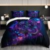 3 Stück Für Galaxy Neon Jaguar Bettwäsche Bettbezug Set Böhmisches Jaguar Bettwäsche Tagesdecke Set Tier-Thema Bett Tagesdecke Set Mystisch