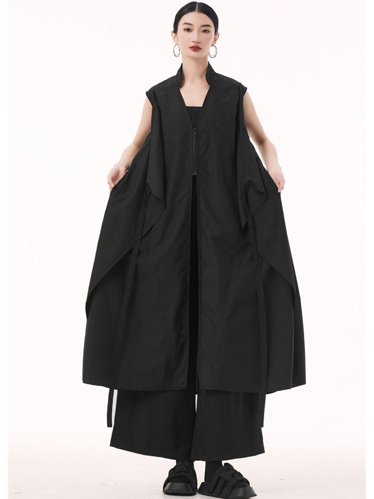 Xitao Sleeveless Zipper Bandage False Two Pieces Dress GYX1803