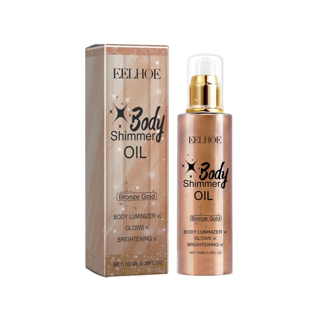 EELHOE Body Shimmer Oil Series Contour Liquid Highlighter Sexy Glowing Oil in Bronze Gold/Golden Brown/Gold/Silver
