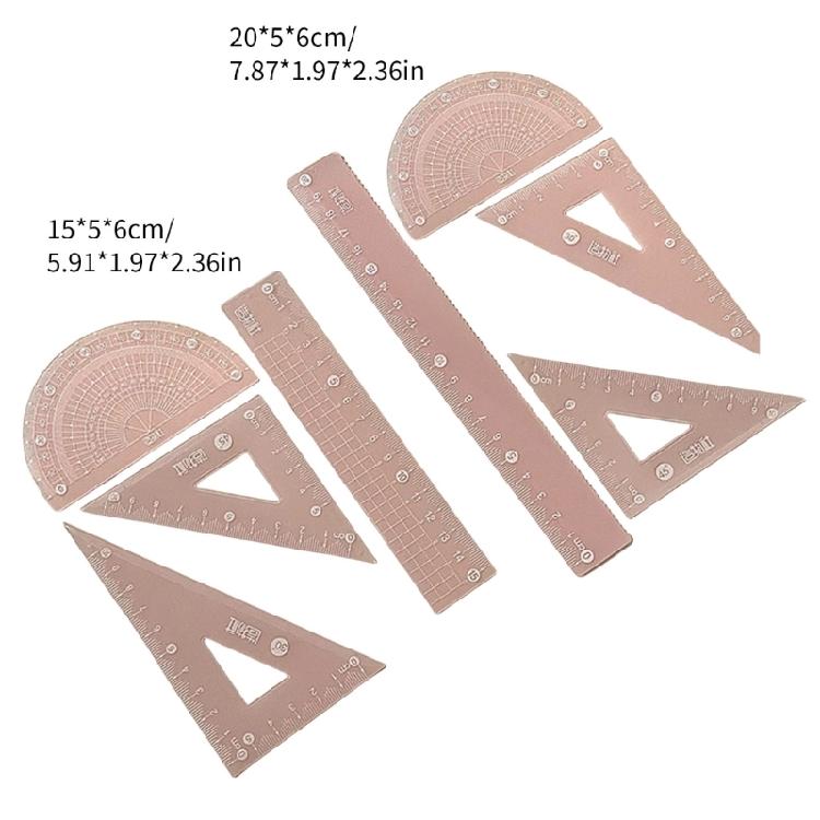 Student Geometry Tool Multifunctional Geometry Math Set with Straight Ruler Protractor Set Square For School Office