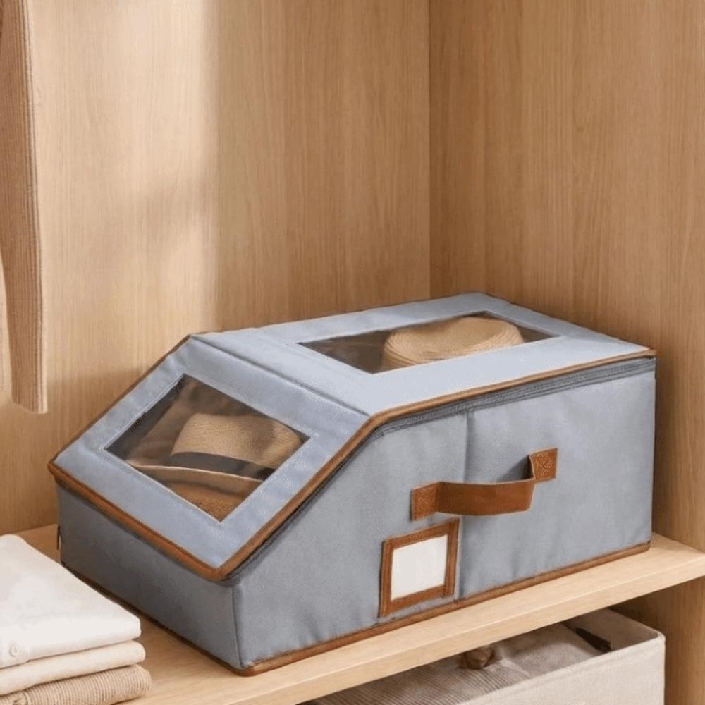 Transparent Window Baseball Hat Storage Box Large Capacity Cap Storage Container Dorm