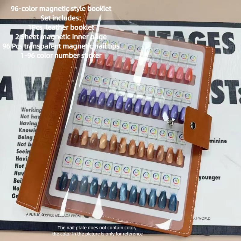 Magnetic Tips Nail Art Swatch Book Large Acrylic Works Display 48/96/142/192 Colors Manicure Color Test Storage Card for Beauty